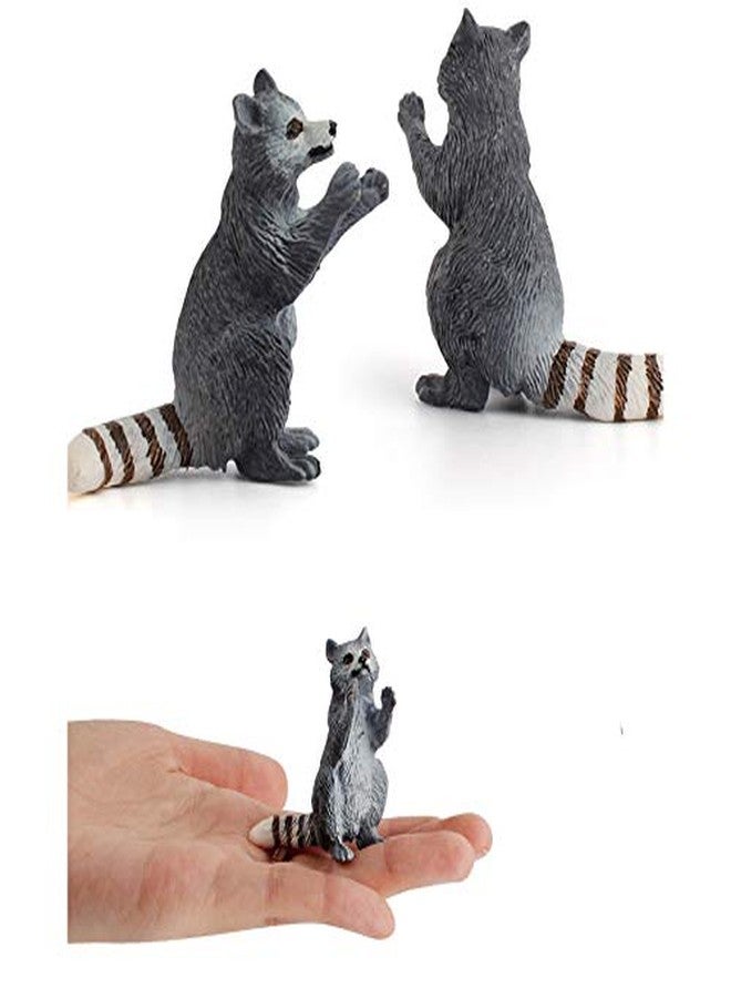 Rich Boxer 3 PCS Realistic Mini Raccoon Figurine Wild Animal Figures for Party Diorama Supplies Cake Toppers Science Collection Desktop Decoration - Image 5